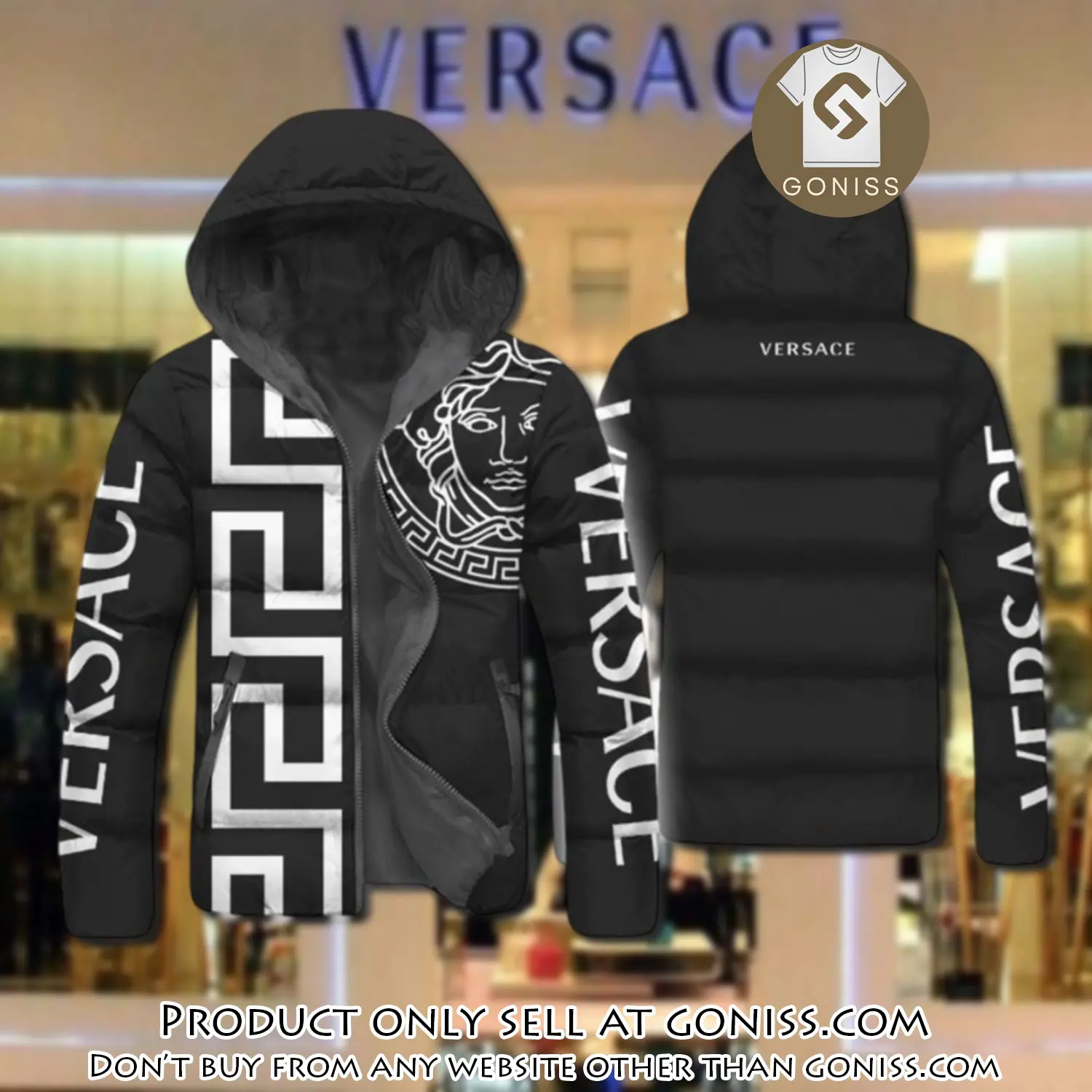 Versace downfilled coat ultralight down jacket outdoor jacket warm outwear dfj1024 gn0815733